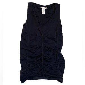 Sarah Spencer Black Ruched V-Neck Tank Top - Size S/M